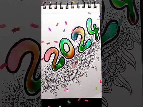 New Year card ideas / New Year drawing ideas #shorts #art #painting #youtubeshorts