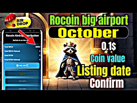 Racoin Airdrop | Racoin airdrop & listing date | Racoin airdrop confirm October listing date