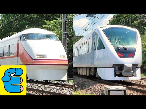 Tobu Railway Limited Express SPACIA, SPACIA X, Revaty  Kinugawa etc. Passing [English Subs]