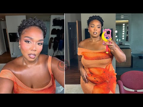 Lizzo Poses in Orange Off Shoulder Dress on Thanksgiving amid Weight Loss