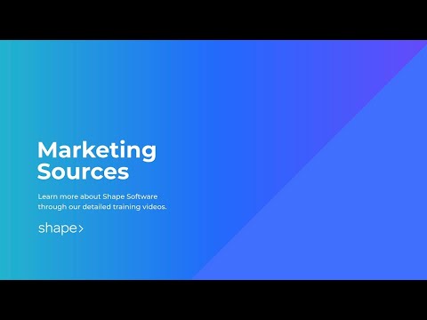 Marketing Sources in Shape Software