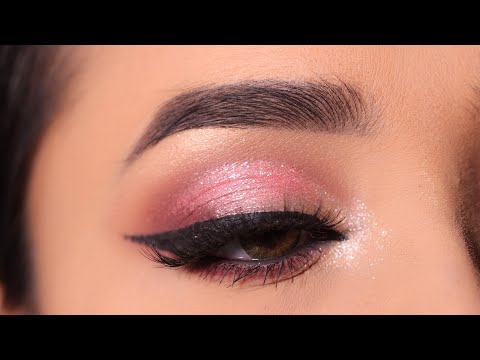 Pink sparkly Eyeshadow Look || No cut crease eye Makeup || Shilpa