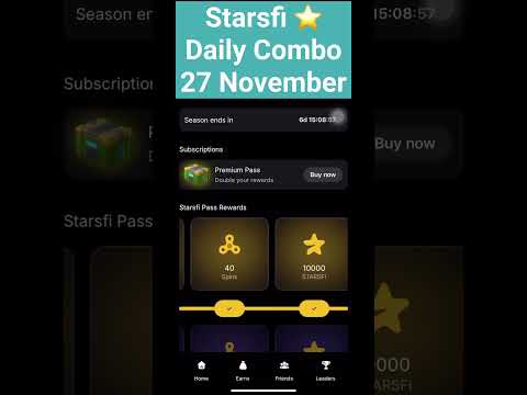 ⭐️【Starsfi】Starsfi Daily Combo | 27 November #starsfi #Daily #combo #today #27november #telegram