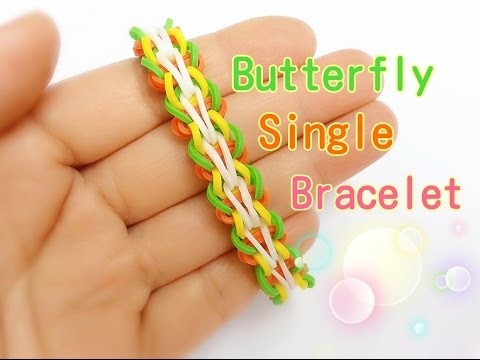 Butterfly Single Rainbow Loom Bracelet Tutorial ~ How To