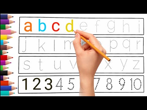 Learn Alphabets | Collection For Writing Along Dotted Line For Kids | A To Z | Learn To Count | abc