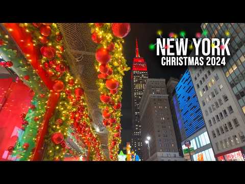 NYC Christmas Walk 2024 ✨ Macys Christmas Decoration, Hudson Yards NYC 4K Christmas Decorations 2024