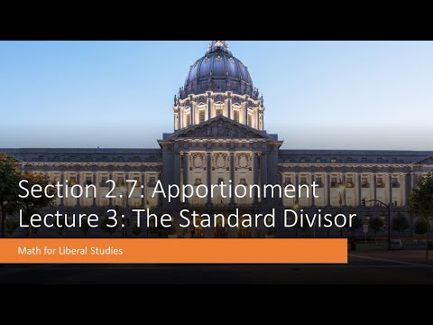 Math for Liberal Studies - Lecture 2.7.3 The Standard Divisor