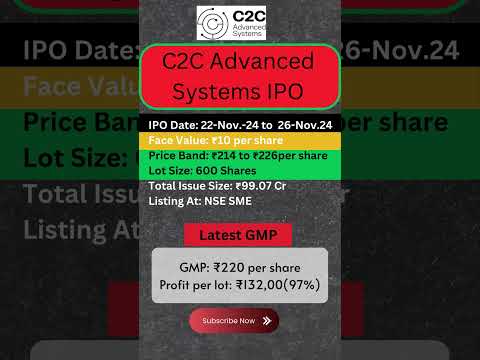 C2C Advanced Systems IPO | C2C Advanced Systems IPO Details & GMP | #c2c_advanced_systems_ipo #sme