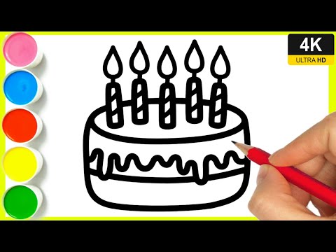 HOW TO DRAW CUTE CAKE.|| ARYA DRAWING ART || BIRTHDAY CAKE DRAWING EASY || STEP BY STEP CAKE DRAWING