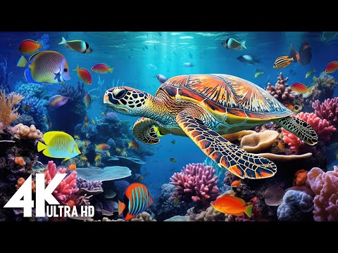 Under Red Sea 4K -Beautiful Coral Reef Fish in Aquarium, Sea Animals for Relaxation,4K Video UHD #16