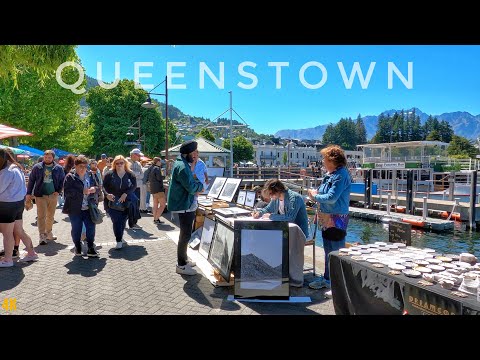 Queenstown Saturday Walk | Queenstown Market Town Centre | New Zealand Walking Tour Nov 2023 4K