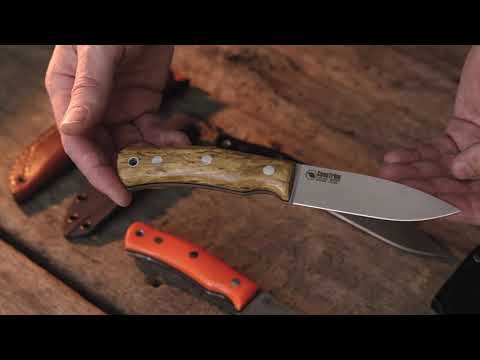 Casström No.10 Swedish Forest Knife, Stabilised curly birch, Stainless