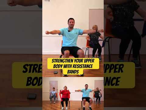 Strengthen your upper body with resistance bands #over60 #mobility  #chairworkout #seniorfitness