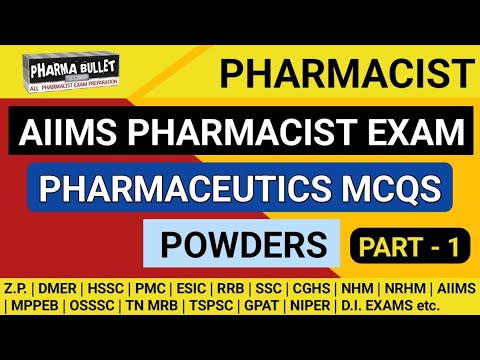 Pharmacist exam preparation | AIIMS Pharmacist exam preparation | Pharmaceutics MCQS | Powder MCQS