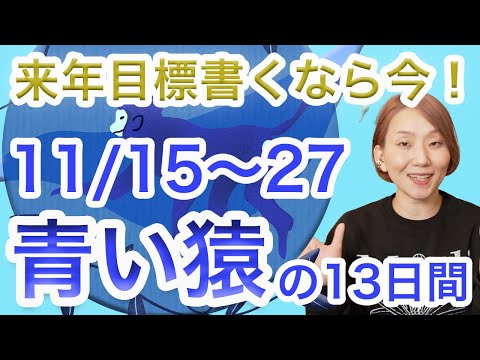 マヤ暦は見るだけで開運！「青い閃きの猿」の13日間（11/15〜27）来年の目標を書き出すなら今❗️書霊エネルギーが最強✨ 楽しいことに徹底的に時間を注ぐ🌈【マヤ暦 diary】