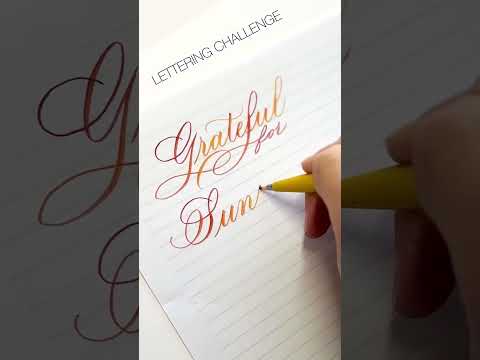 "Grateful For Sunshine" Brush Pen Calligraphy Quote  w/ Blending | June #LetteringChallenge #ASMR