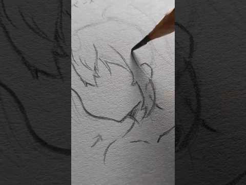 easy way to draw anime & manga hair , tutorial for beginners #shorts