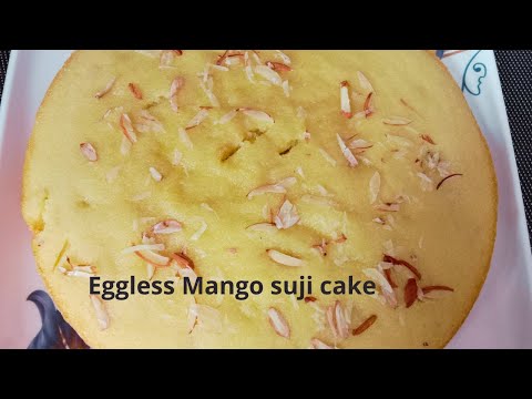 #Mangosujicake /Mangocake /Mangocakeeggless /Eggless mango suji cake in telugu