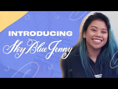 Introducing Sky Blue Jenny, a graphic designer specializing in typography