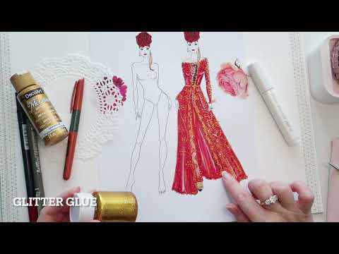 Part 2. Drawing a Simmering Outfit #fashionillustrationtutorial