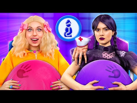 Pregnant Wednesday Addams vs Pregnant Enid! Part 3