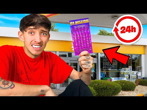 Surviving Off Lottery Tickets For 24 Hours! *HUGE RISK*