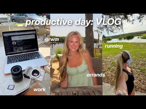 productive day in the life - grwm, errands, work, running