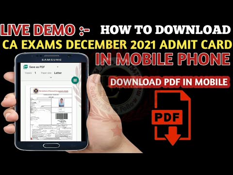 #icai #caexam #Live Demo :-How to Download CA Exams Admitcard In mobile|how to download CA Admitcard