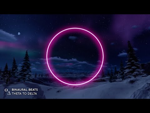 THETA to DELTA [ Instantly Fall Asleep ] "Winter Aurora" Binaural Beats Sleep Music