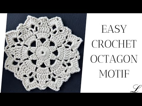 Easy Crochet Octagon Motif #crochetmotifs #crochetoctagonmotif #lenysea