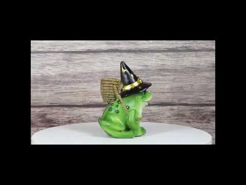 Merlin The Wizard Frog with Warlock Triple Moon Hat Backflow Incense Cone Burner