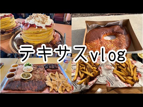 【Vlog】テキサス旅行〜お仕事です〜いっぱいデカ盛り食べてきた。【大食い】【大胃王】