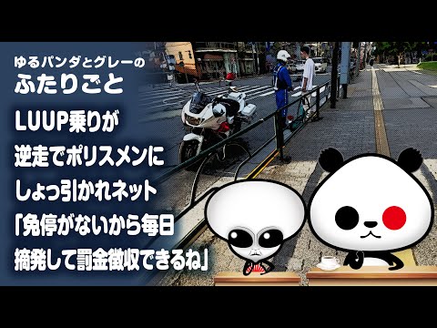 ふたりごと「LUUP乗りが逆走でポリスメンにしょっ引かれネット『免停がないから毎日摘発して罰金徴収できるね』」