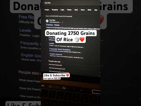 Donating 2750 GRAINS OF RICE 😱 #feed #shortfeed #fnaf #mrbeast