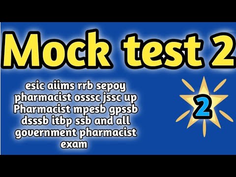 mock test 2 forgovernmentpharmacistexam preparation#rrbpharmacistexam#ossscpharmacistandmphwexam2024