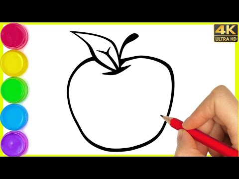 sev ka drawing || How to draw a Apple 🍎 || Apple Drawing easy step by step with colour || By Arya