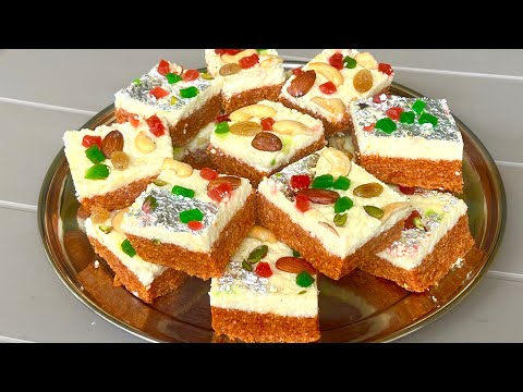 ਗੁੜ ਦੀ ਗਾਜਰ ਵਾਲੀ ਬਰਫੀ❤️गाजर की बर्फी | No Sugar Carrot Halwa | Gajar Ki Malai Barfi Without Sugar