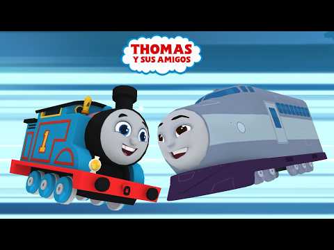 El tren Thomas y sus amigos - Thomas, James, Gordon... todos los trenes infantiles en las carreras.