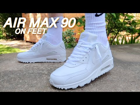 Nike AIR MAX 90 All White On Feet!