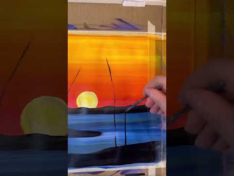 EASY Sunset painting idea!🎨🌅 #easypainting #beginnerfriendly #sunset #sunsetlovers