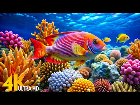 Aquarium 4K Video(Ultra HD)🐠Beautiful Coral Reef Fish-Relaxing Meditation Music for Stress Relief #2