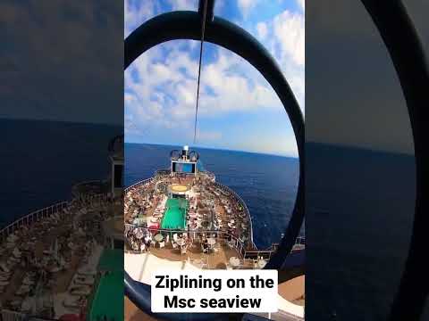 MSC Seaview Ziplining #shorts #msc #mscseaview #cruise #zipline #mscseaside #ziplining