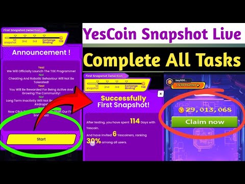 "How to Complete YesCoin Airdrop Snapshot Tasks | Airdrop & Listing Details Explained"