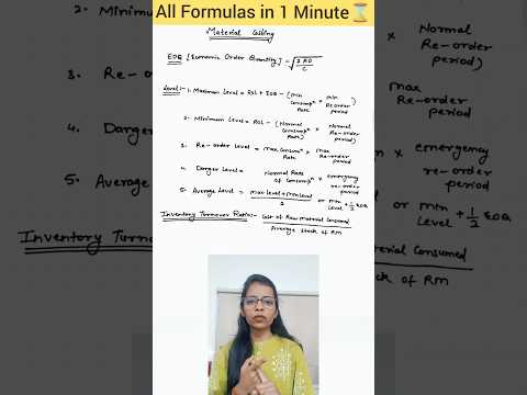 Material Costing All Formulas in One Minute ⌛💫