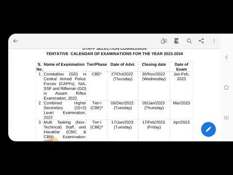 SSC EXAM CALENDER 2023-2024🥳🥳🎆🎆