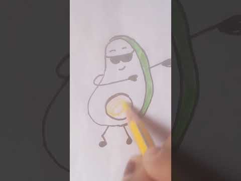 cute drawing of cool avacado