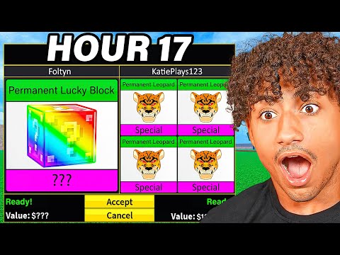 Trading PERMANENT LUCKY BLOCKS For 50 HOURS!! (Blox Fruits)