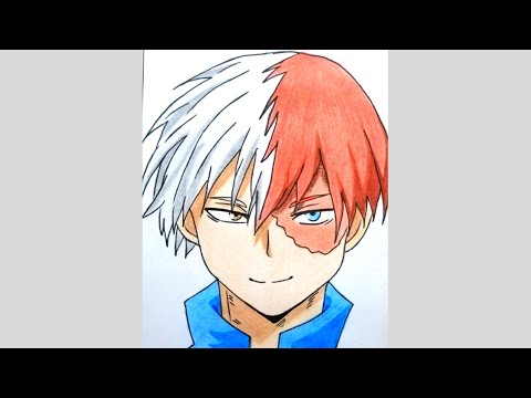 How to draw Shoto Todoroki from bnha #shorts #short #artsyfam #art #anime #trending #viral #todoroki