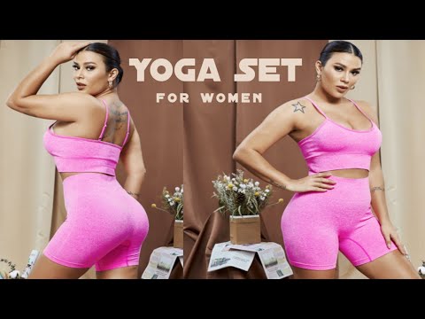 Best Yoga Outfit: High Waist Two-Piece Set Try-On