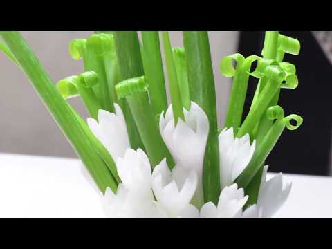 Spring Onion Flowers- Vegetable Carving